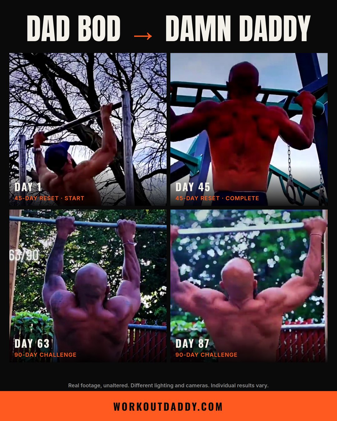 Day 1, Day 45, Day 63 and Day 87 comparison
