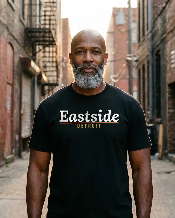 Eastside Detroit tee on model