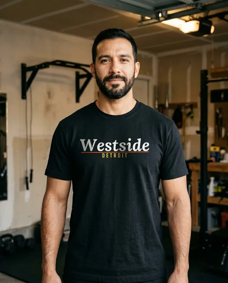 Westside Detroit tee on model